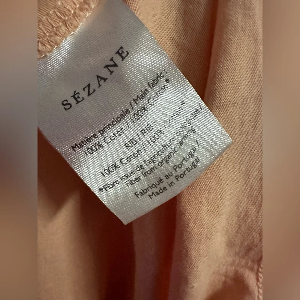 Stylish Sezane Amour Libre T Shirt Free Love Cotton Peach Short Sleeve Sz Small - Picture 9 of 11